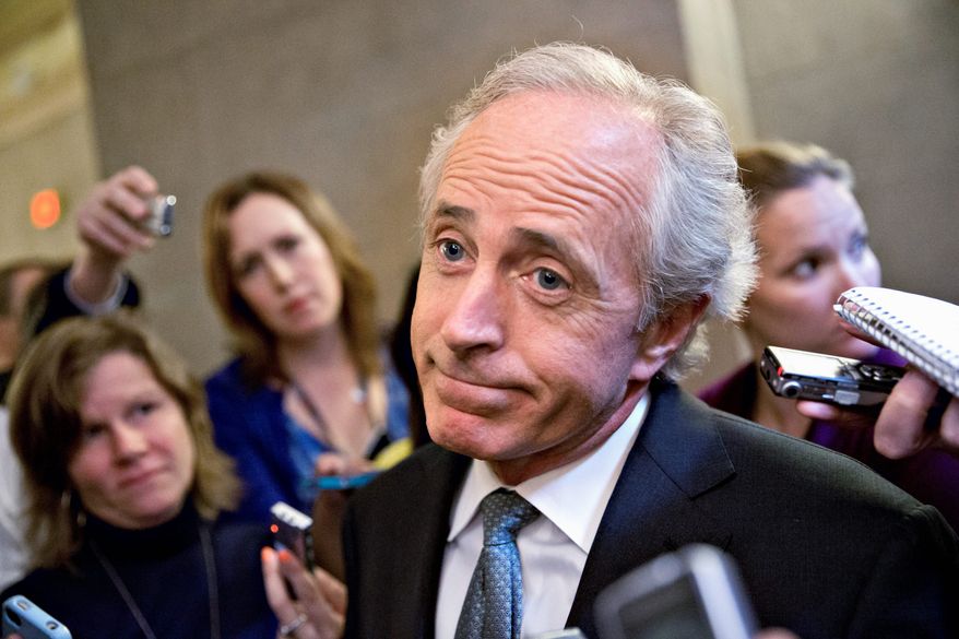 Sen. Bob Corker, Tennessee Republican, withdrew himself from consideration on Wednesday to be Donald Trump's vice presidential running mate after sharing the stage the night before with Mr. Trump at a rally in the swing state of North Carolina. (Associated Press)