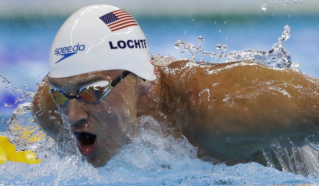 Ryan Lochte of the United States competes in a men&#x27;s 200-meter individual medley heat at the 2016 Summer Olympics on Aug. 10 in Rio de Janeiro, Brazil. (Associated Press)