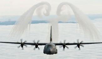  U.S. Air Force C-130J Hercules cargo aircraft conducts a training flight on Jan. 10, 2012. (U.S. Air Force, Master Sgt. Dave Buttner) ** FILE **