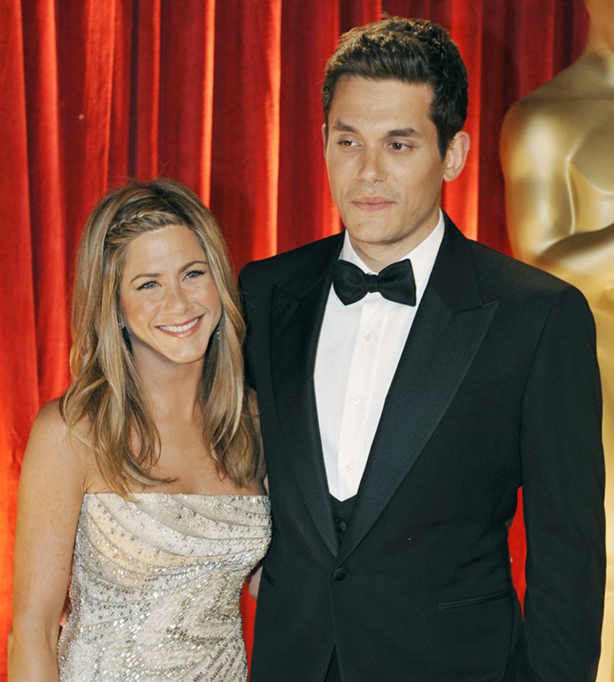Jennifer Aniston, 40, had a brief fling with singer John Mayer, 31. (AP Photo)