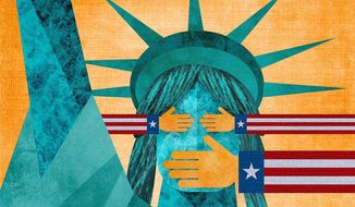 Liberty Censored Illustration by Greg Groesch/The Washington Times
