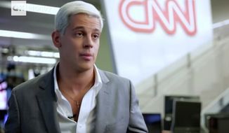 Breitbart News&#39;s Milo Yiannopoulos is depicted in this screenshot from CNN. Mr. Yiannopoulos&#39;s forthcoming book, &quot;Dangerous,&quot; has shot to the top of Amazon&#39;s best-seller list after liberal celebrities called for a boycott of publisher Simon &amp; Schuster. (CNN screenshot) **FILE**