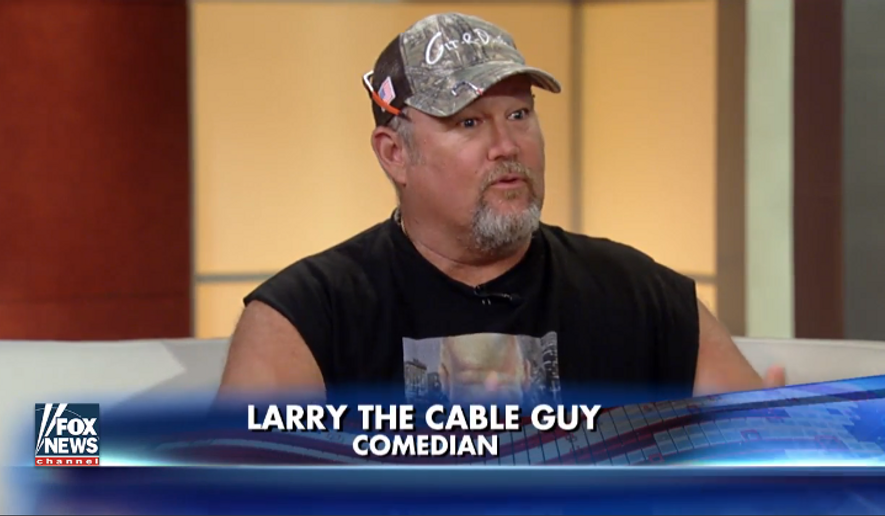 Comedian Larry the Cable Guy on the Aug. 30, 2016, edition of Fox News Channel&#39;s &quot;Fox &amp; Friends&quot; morning program. Image via video screen capture. ** FILE **