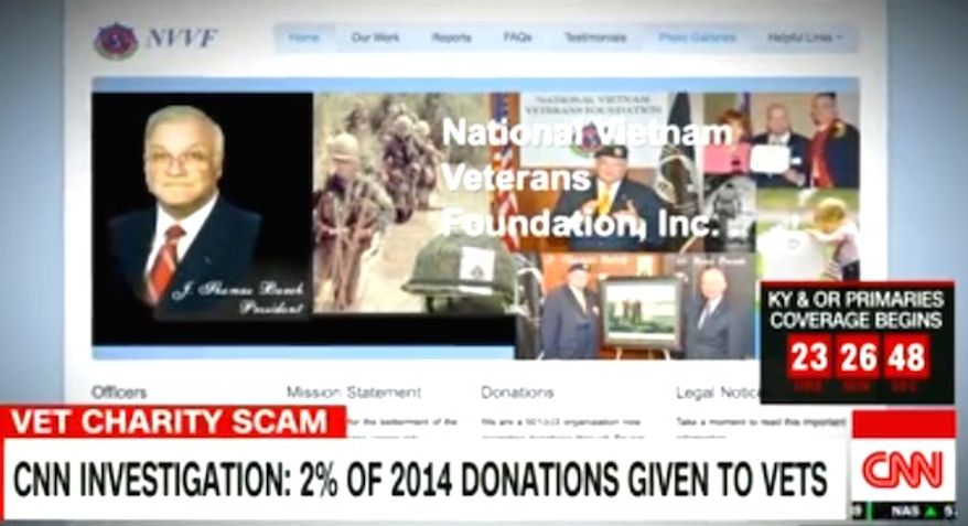 The National Vietnam Veterans Foundation, a zero-rated charity, is officially closing after an investigation into its finances by CNN in May. (CNN screenshot)