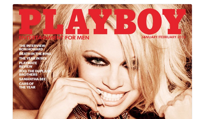 Pamela Anderson&#39;s official Twitter account promoting a signed and personalized copy of her last naked centerfold in Playboy. In the September 1 Wall Street Journal, Ms. Anderson and Rabbi Shmuley Boteach denounced pornography in an op-ed titled, &quot;Take the Pledge: No More Indulging Porn.&quot;