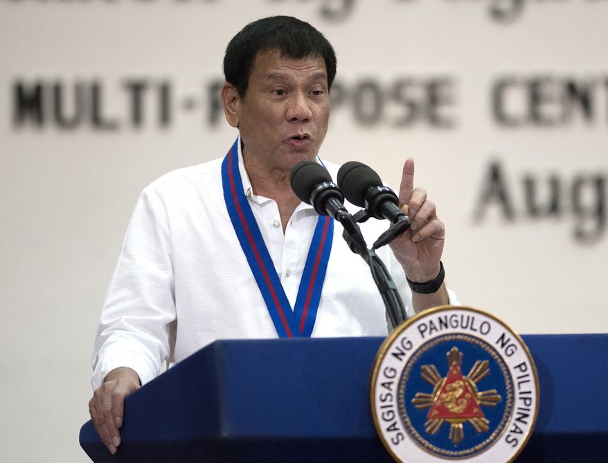Philippine President Rodrigo Duterte has been under intense global scrutiny over the more than 2,000 suspected drug dealers and users killed since he took office, and President Obama has said he planned to raise the issue. (Associated Press)