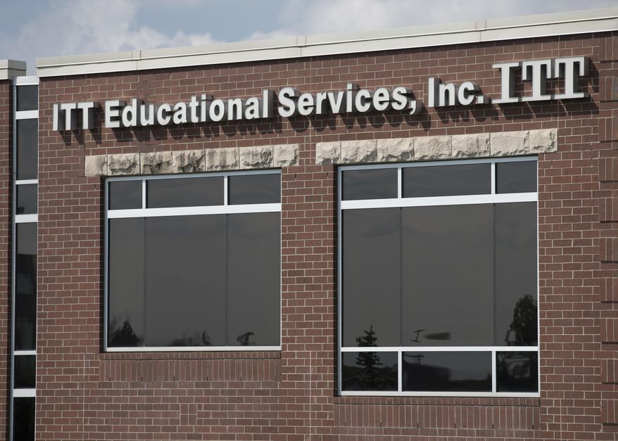 ITT Educational Services headquarters in Carmel, Ind., is shown Tuesday, Sept. 6, 2016. The company, which operates vocational schools, announced "with profound regret" in a statement Tuesday that it is ending academic operations at all of its more than 130 campuses across 38 states. (AP Photo/Michael Conroy)