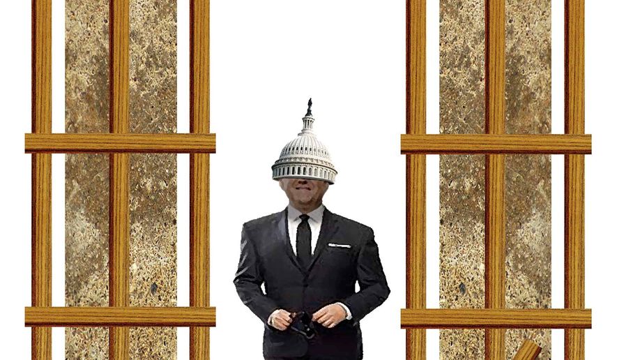 Illustration on making the lawmakers live under their own legislation by Alexander Hunter/The Washington Times
