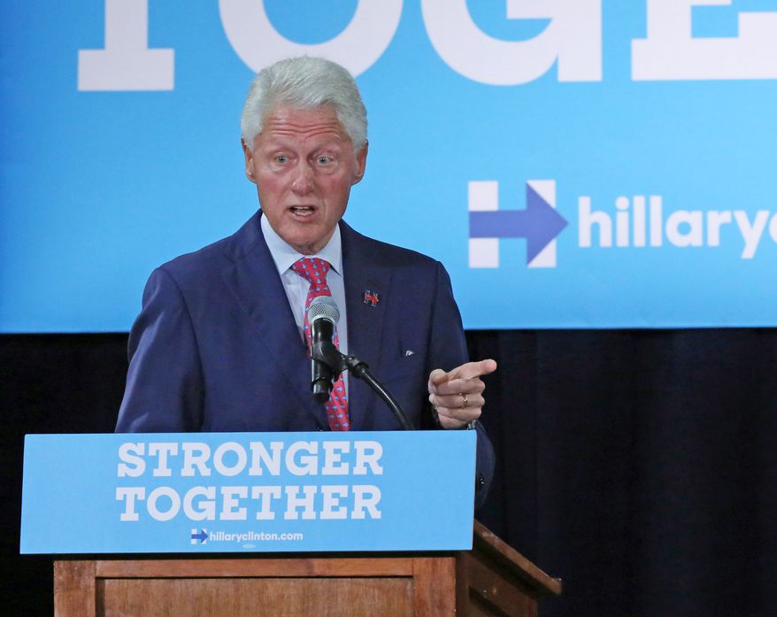 Former President Bill Clinton campaigns for his wife, Democratic presidential candidate Hillary Clinton, Wednesday, Sept. 7, 2016, at Dr. James R. Smith Neighborhood Center in Orlando, Fla.  (Red Huber/Orlando Sentinel via AP) ** FILE **
