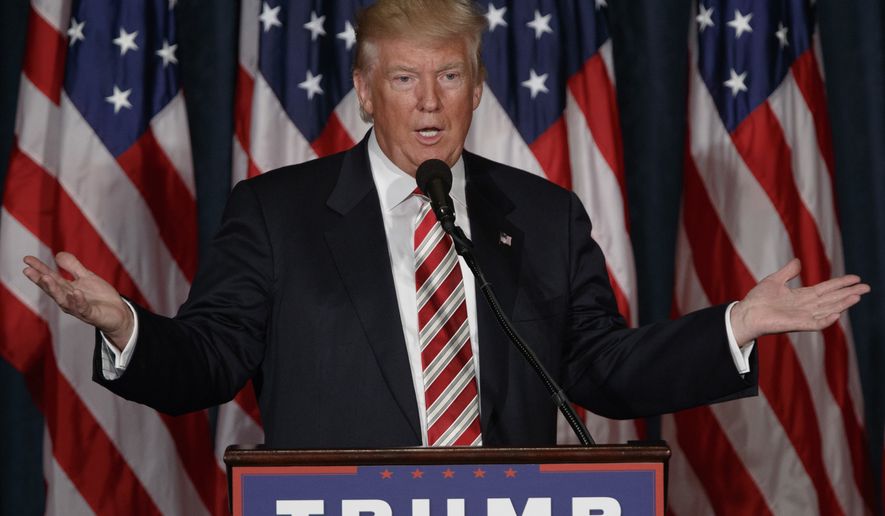 Republican presidential candidate Donald Trump speaks about national security, Wednesday, Sept. 7, 2016, at the Union League in Philadelphia. (AP Photo/Evan Vucci)
