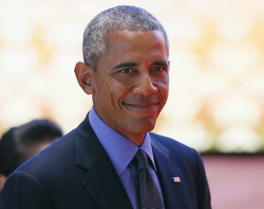 U.S. President Barack Obama arrives for the ASEAN-US summit in the ongoing 28th and 29th ASEAN Summits at the National Convention Center, Thursday, Sept. 8, 2016 in Vientiane, Laos. (AP Photo/Bullit Marquez)