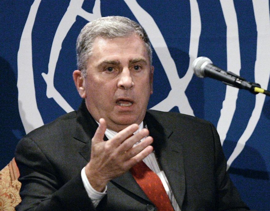 FILE - In this Dec. 10, 2007 file photo, retired Army Gen. John Abizaid, speaks in San Francisco. Defense Secretary Ash Carter has appointed Abizaid as a special adviser to Ukraine’s defense minister. The Pentagon says Abizaid will advise defense chief Stepan Poltorak as Ukraine tries to strengthen democratic civilian control of its military, take on corruption and put in place other reforms. (AP Photo/Ben Margot, File)
