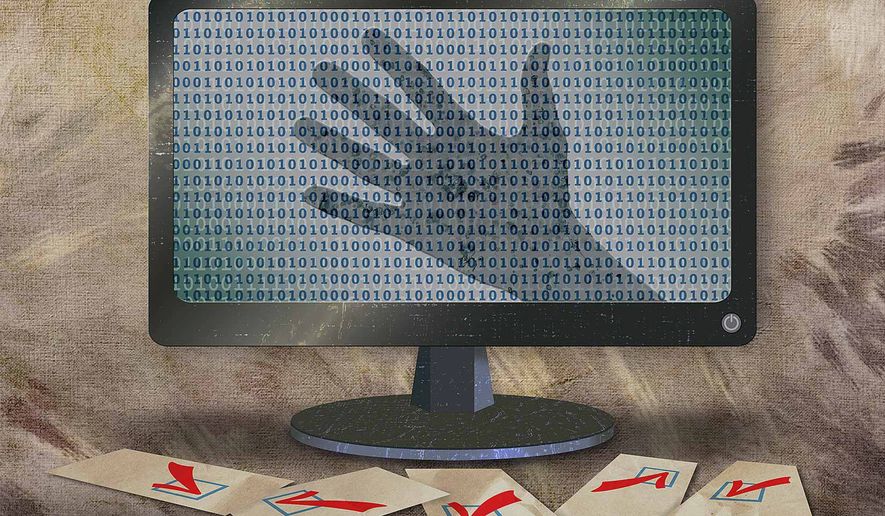 Cyber Security Threat Against Elections Illustration by Greg Groesch/The Washington Times