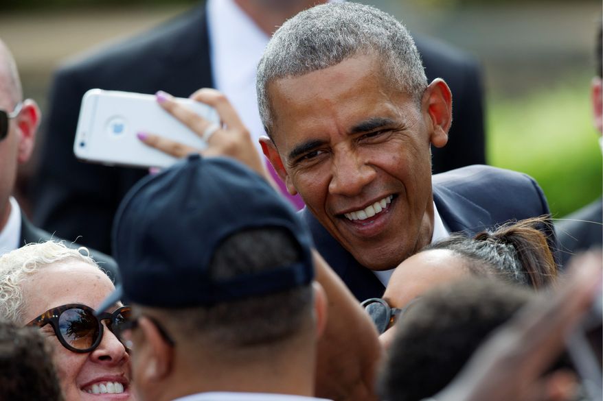President Obama will attend a rally for Democratic presidential nominee Hillary Clinton on Tuesday in Philadelphia. Pennsylvania is a crucial battleground state where Mrs. Clinton's lead over Republican Donald Trump has shrunk to six percentage points, down from nine a month ago. (Associated Press)