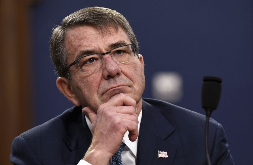&quot;This is something that&#39;s new in this war, not something you would&#39;ve seen back in the Gulf War, but it&#39;s an important new capability, and it is an important use of our Cyber Command and the reason that Cyber Command was established in the first place,&quot; Defense Secretary Ashton Carter told reporters about fighting the Islamic State. (Associated Press)