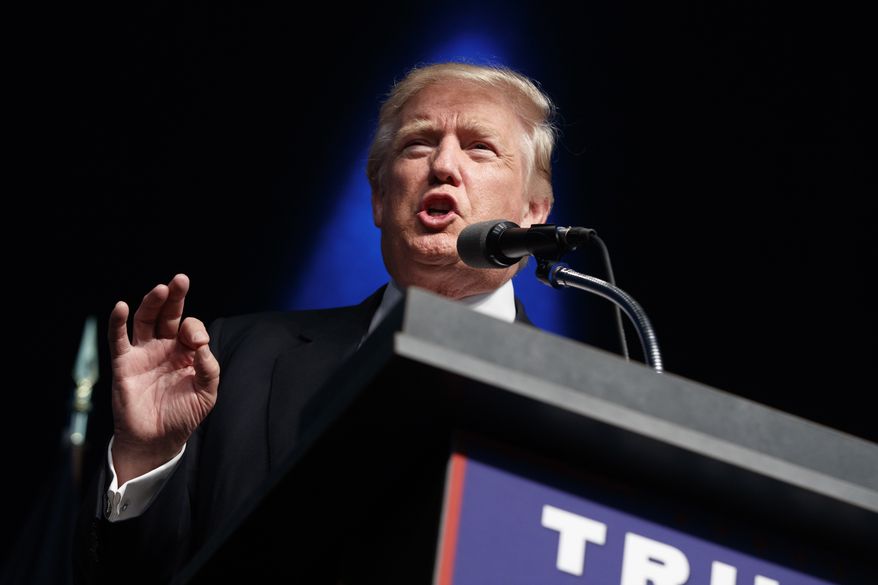 Republican presidential candidate Donald Trump speaks during a campaign rally, Tuesday, Sept. 13, 2016, in Clive, Iowa. (AP Photo/Evan Vucci)