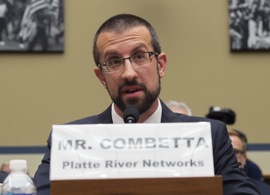 Paul Combetta, Platte River Networks, asserts his 5th amendment right while testifying on Capitol Hill in Washington, Tuesday, Sept. 13, 2016, before the House Oversight and Government Reform Committee hearing on 'Examining Preservation of State Department Records.' (AP Photo/Molly Riley)