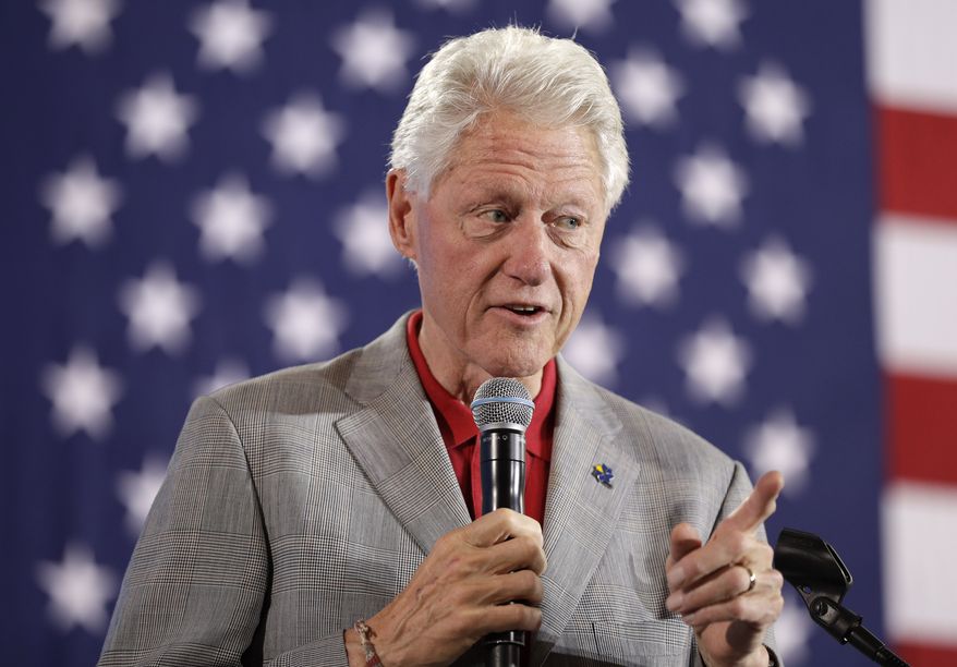 Former President Bill Clinton speaks while campaigning for his wife, Democratic presidential candidate Hillary Clinton, Wednesday, Sept. 14, 2016, in North Las Vegas, Nev. (AP Photo/John Locher)