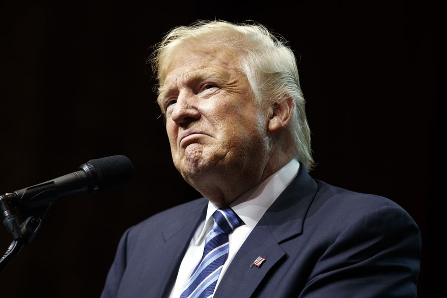 Republican presidential candidate Donald Trump speaks during a rally, Wednesday, Sept. 14, 2016, in Canton, Ohio. (AP Photo/Evan Vucci)