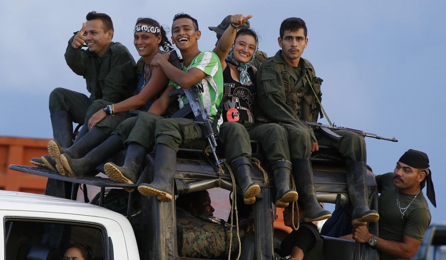 Three months into the implementation of a peace accord with Bogata, rebels of the Revolutionary Armed Forces of Colombia (FARC) have surrendered what critics say is a token number of weapons while the production of coca has skyrocketed. (Associated Press/File)