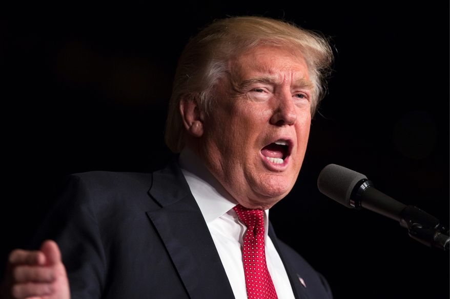 Republican presidential candidate Donald Trump speaks during a campaign rally at Germain Arena, Monday, Sept. 19, 2016, in Ft. Myers, Fla. (AP Photo/ Evan Vucci)