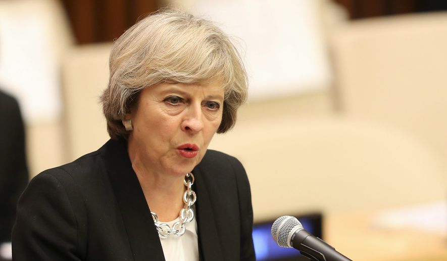 British Prime Minister Theresa May faces an early test of her leadership skills Tuesday when she addresses the U.N. General Assembly. (Associated Press)