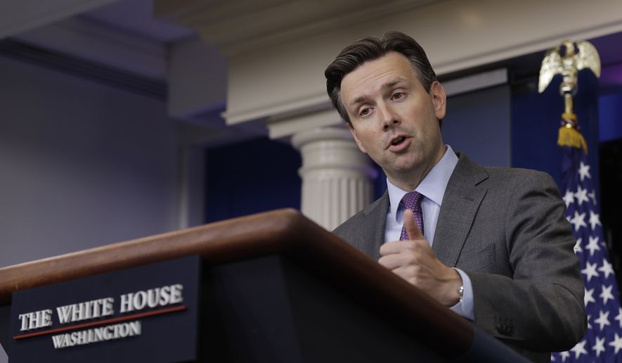 White House press secretary Josh Earnest speaks during the daily news briefing at the White House in Washington, Thursday, Sept. 22, 2016. Earnest discussed Syria and other topics. (AP Photo/Carolyn Kaster)