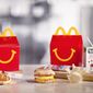This photo provided by McDonald&#39;s shows a breakfast Happy Meal. The Happy Meals come with either two McGriddles cakes or an egg and cheese McMuffin. (McDonalds via AP) ** FILE **