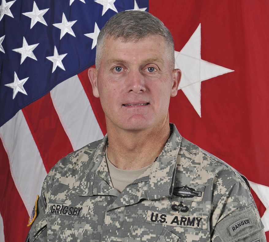 This photo provided by the U.S. Army shows Maj. Gen. Wayne Grigsby. The U.S. Army says it has fired Grigsby, the commander of Fort Riley, from his job and is continuing an investigation launched last week at the Kansas base. No details have been provided. Army spokesman Col. Patrick R. Seiber says that Grigsby was relieved of command of the 1st Infantry Division due to loss of confidence in his ability to lead. Grigsby was initially suspended on Friday, Sept. 23, 2016. (U.S. Army via AP)