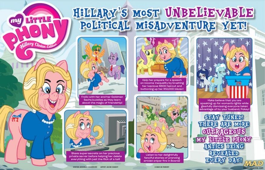 Hillary Clinton will be targeted in the October issue of MAD Magazine as "My Little Phony." (MAD Magazine)