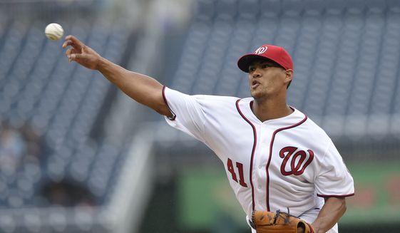 Washington Nationals starting pitcher Joe Ross delivers a pitch during the first inning of a baseball game against the Arizona Diamondbacks, Thursday, Sept. 29, 2016, in Washington. (AP Photo/Nick Wass)