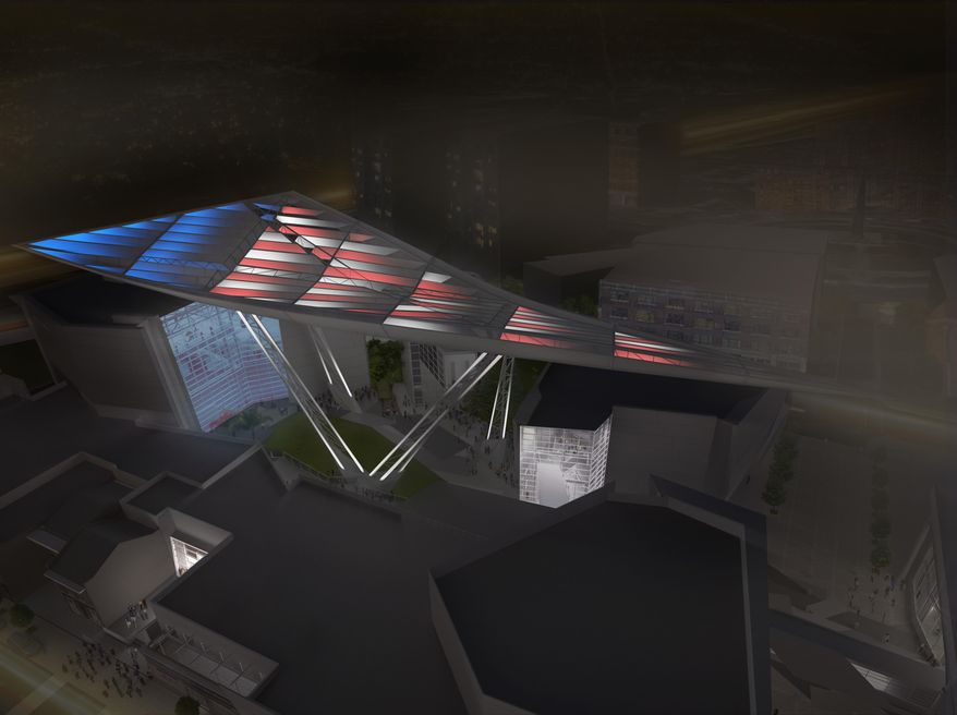 This computer rendering provided by The National World War II Museum, shows what the Bollinger Canopy of Peace, which will be located in New Orleans' Central Business District, is proposed to look like. The building is one of two new structures being added to the National World War II Museum campus to provide additional exhibition space, classrooms, a library offices and retail. (Voorsanger Mathes LLC./The National World War II Museum via AP)