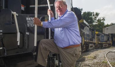 This photo taken Aug. 8, 2012, shows Gulf &amp;amp; Ohio Railroads Chairman Pete Claussen in Knoxville, Tenn., who has donated a restored segregation-era railroad passenger car to the National Museum of African American History and Culture in Washington D.C. (J. Miles Cary/Knoxville News Sentinel via AP)
