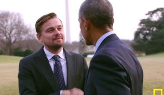 Hollywood actor and activist Leonardo DiCaprio appears with President Obama in the trailer for his upcoming climate change documentary &quot;Before the Flood.&quot; (YouTube, National Geographic)