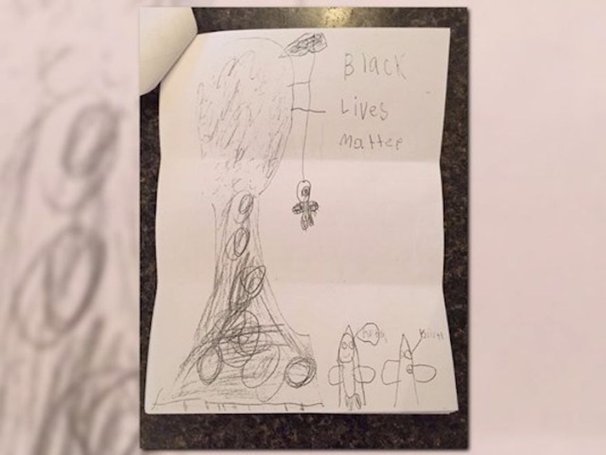 A black middle schooler in Montgomery County, Maryland, was told to sign a contract pledging not to harm himself after he drew a picture for a class assignment depicting members of the Ku Klux Klan lynching a black man and the words "Black Lives Matter." (WUSA 9)