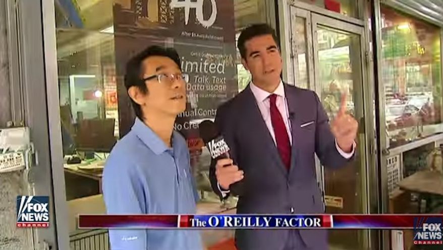 Fox News personality Jesse Watters is being called a racist for a man-on-the-street segment on "The O'Reilly Factor," in which he asked several Asian people in New York City's Chinatown about their political views. (Fox News)