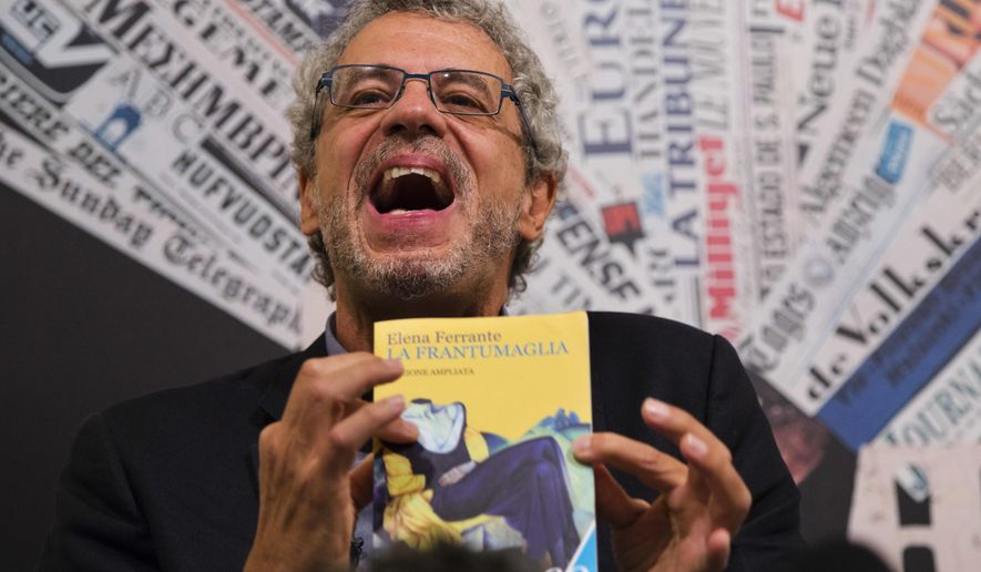 Italian journalist Claudio Gatti of the Italian financial daily Il Sole 24 Ore, speaks during a press conference at the Foreign Press Association in Rome, Friday, Oct. 7, 2016. Gatti, who claims to have exposed the identity of best-selling author Elena Ferrante defended his investigation Friday as having debunked "lies" about her background and contributed to knowledge about her work. (AP Photo/Domenico Stinellis)