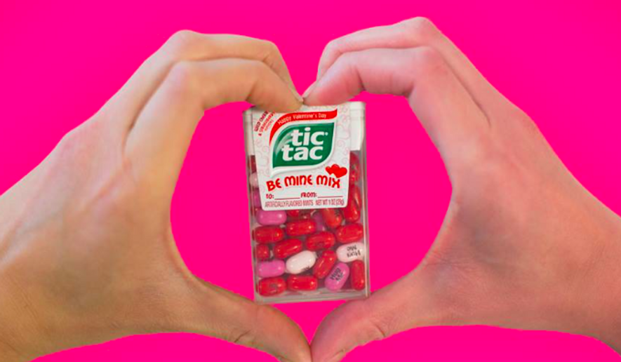 A Tic Tac promotional photo from the company&#x27;s official Twitter page. In an Oct. 8, 2016 tweet, the company weighed in on Donald Trump&#x27;s vulgar comments wherein he said he liked to pop a Tic Tac prior to moving in for a kiss on women who aren&#x27;t his wife. 