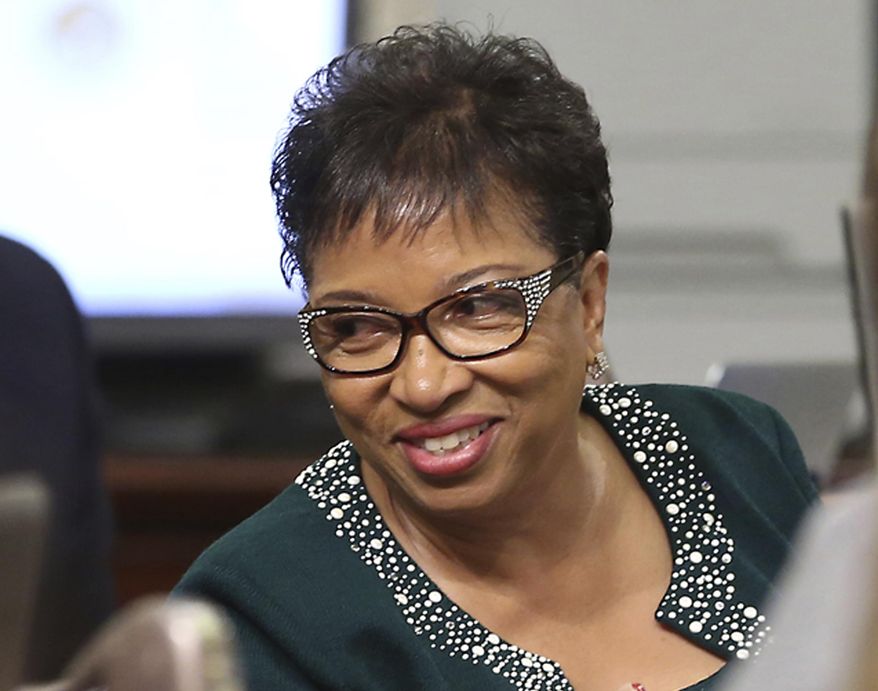 FILE - In this April 23, 2015 file photo, Assemblywoman Cheryl Brown, D-San Bernardino, is seen at the Capitol in Sacramento, Calif. Brown is being challenged for her 47th district seat by fellow Democrat Eloise Gomez Reyes in the November election. (AP Photo/Rich Pedroncelli, File)