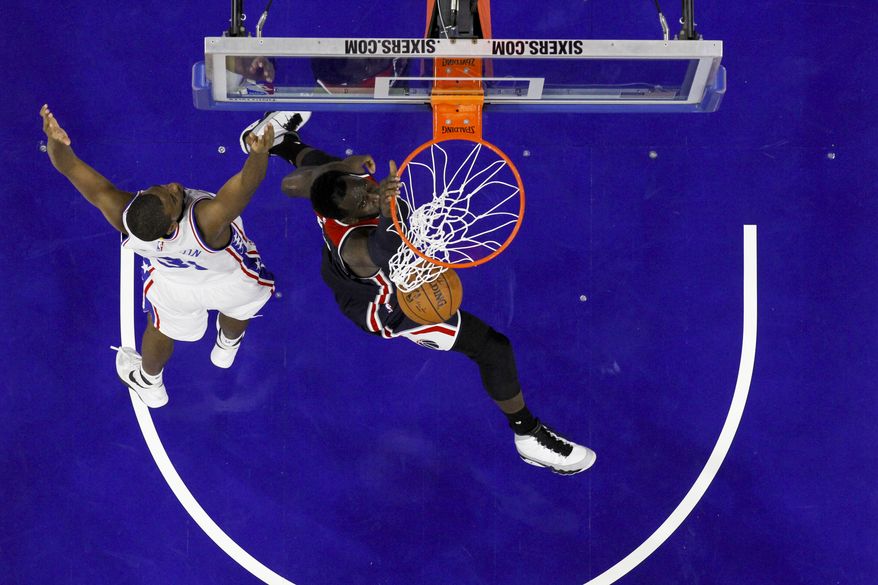 Washington Wizards' Daniel Ochefu in action during a preseason NBA basketball game against the Philadelphia 76ers, Thursday, Oct. 6, 2016, in Philadelphia. (AP Photo/Matt Slocum)
