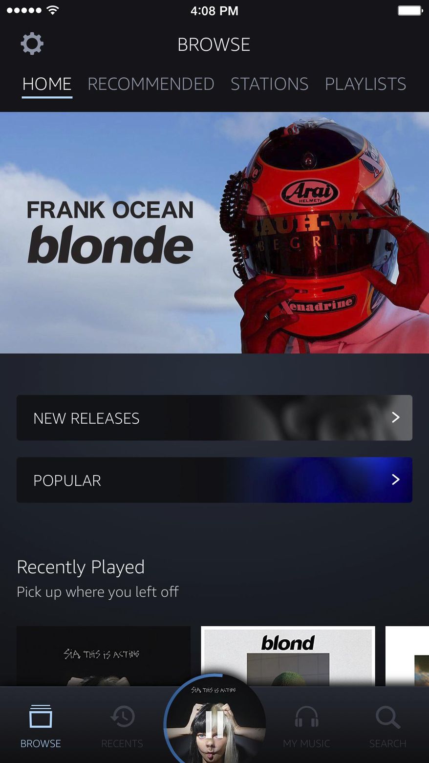 This image provided by Amazon Music shows a display of Amazon Music Unlimited, a paid streaming music service Amazon is launching. The music service is being positioned to compete against existing services such as Spotify and Apple Music. It will cost $8 per month, or $80 a year, for members of Amazon’s $99-a-year Prime loyalty program. Non-Prime members will pay $10 a month, the same monthly fee charged by Spotify and Apple Music. (Amazon Music via AP)