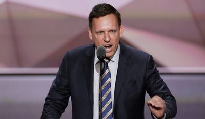 Donald Trump supporter Peter Thiel co-founded Palantir Technologies, which is facing a Labor Department lawsuit accusing it of job discrimination. (Associated Press) ** FILE **