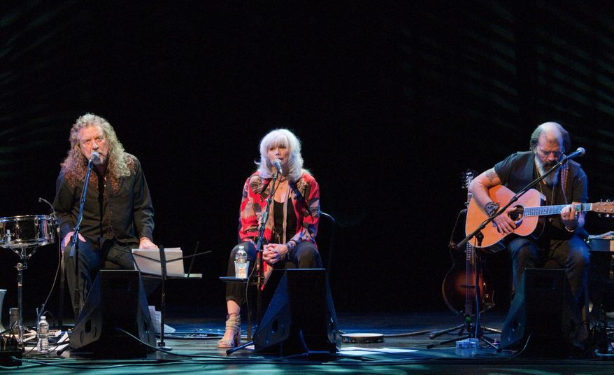 (from left) Robert Plant, Emmylou Harris and Steve Earle. (Erica Bruce)