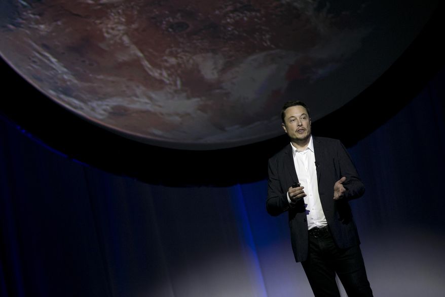 FILE - In this Sept. 27, 2016, file photo, SpaceX founder Elon Musk speaks during the 67th International Astronautical Congress in Guadalajara, Mexico. Musk elaborated on his plans to colonize Mars in a Reddit session Sunday, Oct. 23, 2016.  (AP Photo/Refugio Ruiz, File)