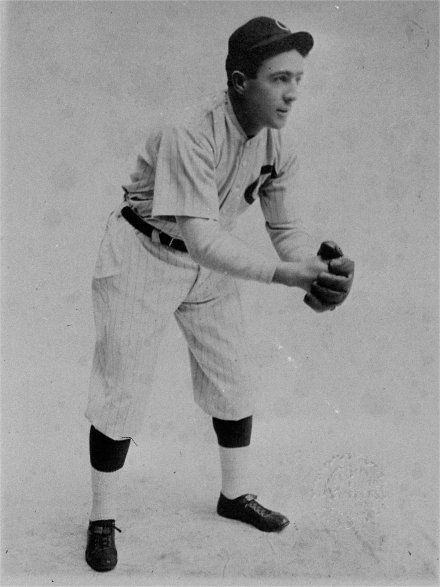 FILE - This is a 1909 file photo showing Chicago Cubs infielder Joe Tinker. Tinker, Johnny Evers, Frank Chance and Mordecai Brown helped lead the Chicago Cubs to their last World Series championship 108 years ago. (AP Photo/File)