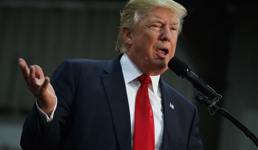 Republican presidential candidate Donald Trump speaks during a campaign rally, Thursday, Oct. 27, 2016, in Springfield, Ohio. (AP Photo/ Evan Vucci)