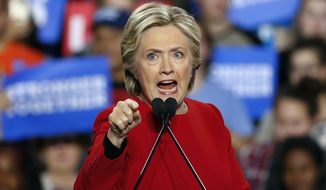 Polls in the final two weeks of the campaign show female voters favoring Hillary Clinton anywhere from 10 to 17 percentage points over Republican nominee Donald Trump. (Associated Press)