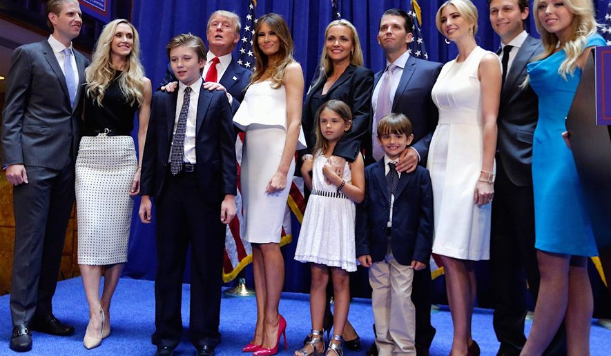Donald Trump and his family, shortly after he announced his intention to run for president on June 16, 2015. (Associated Press)