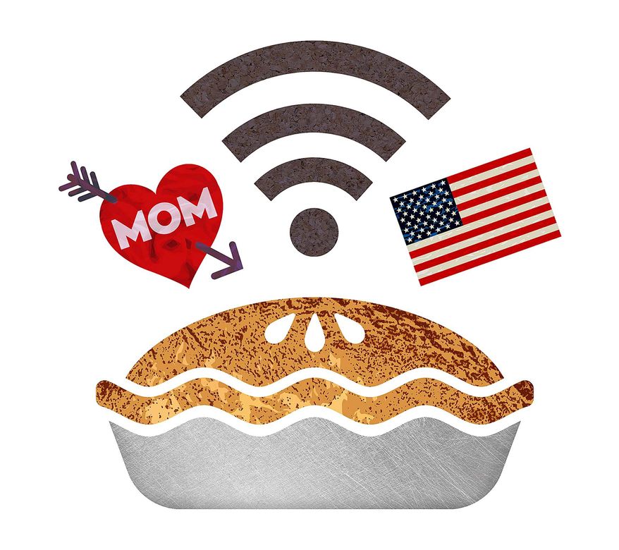 Mom, Apple Pie and Technology Illustration by Greg Groesch/The Washington Times