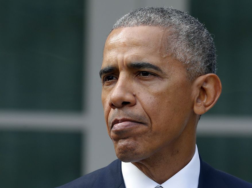In this Nov. 9, 2016, photo, President Barack Obama pause while speaking in the Rose Garden of the White House in Washington. It was supposed to be his grand valedictory tour. Now Obama must use his last major trip abroad to try to calm shocked world leaders about the outcome of the U.S. election, and what comes next when Donald Trump is president. (AP Photo/Pablo Martinez Monsivais)